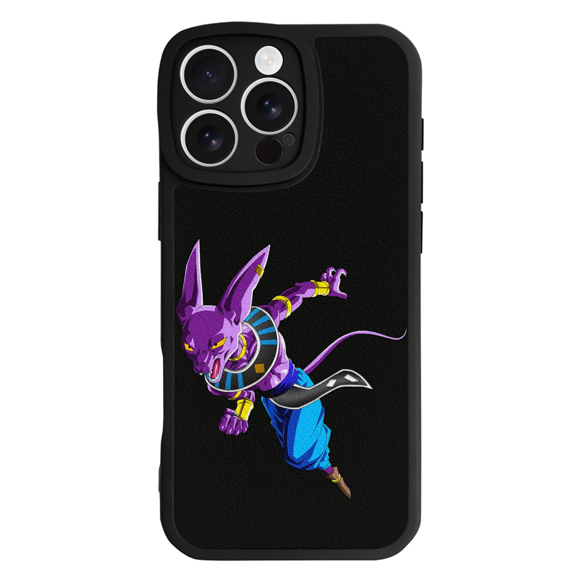 （画像用） ドラゴンボール ビルス 破壊神ビルス DRAGON BALL Beerus Birusu 【iPhone 16シリーズ対応】シリコンスマホケース（レザー調） 材質：シリコン